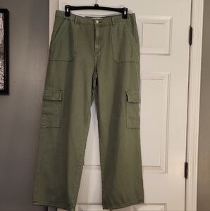 VERVET BY FLYING MONKEY Olive Wide Leg Pants